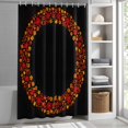thumbnail image 3 of Red Yellow Flowers Wreath Fabric Shower Curtain Floral Plant Black Washable Shower Curtains for Bathroom, Waterproof Bath Curtain with Hooks Home Decor 72x72in, 3 of 8