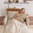 thumbnail image 3 of Muumblus Oversized Lounge Chair with Ottoman, Plush Cloud Accent Armchair for Living Room, Bedroom, Camel Chenille, 3 of 7