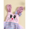 thumbnail image 4 of Bagilaanoe Newborn Baby Girl Easter Rompers Dress Rabbit Stripe Print Sleeveless Sleeve A-Line Bodysuit + Headband 3M 6M 12M 18M 24M Infant One Piece Jumpsuit, 4 of 9