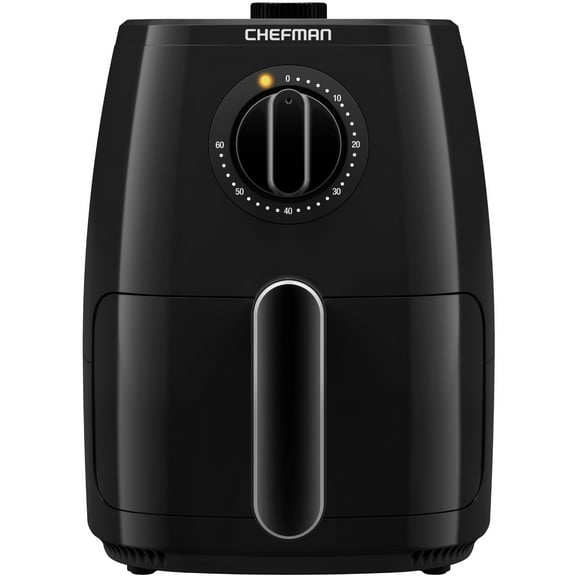Chefman TurboFry™ Air Fryer with Adjustable Temp Control, Built In Timer, Black, 2 Quart