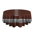 thumbnail image 5 of Brown Silver Football Pattern Round Tablecloth 60"x60",Wrinkle Wipeable Table Cloth for Kitchen Dining Room Picnic Patio Party, 5 of 6