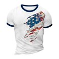 thumbnail image 5 of Men's Summer Graphic Print T-Shirt, Independence Day Theme with Soft Cotton Blend for Casual and Sporty Looks ,Blue L, 5 of 5