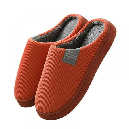 

Gyuzh Unisex Casual Slippers Cozy House Cotton Shoes Indoor Outdoor Bedroom Orange