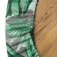 thumbnail image 5 of Ambesonne Leaves Nature Print Fitted Round Tablecloth, Tropical Jungle, 40"- 44" Diameter, Sea Green and Dimgray, 5 of 5