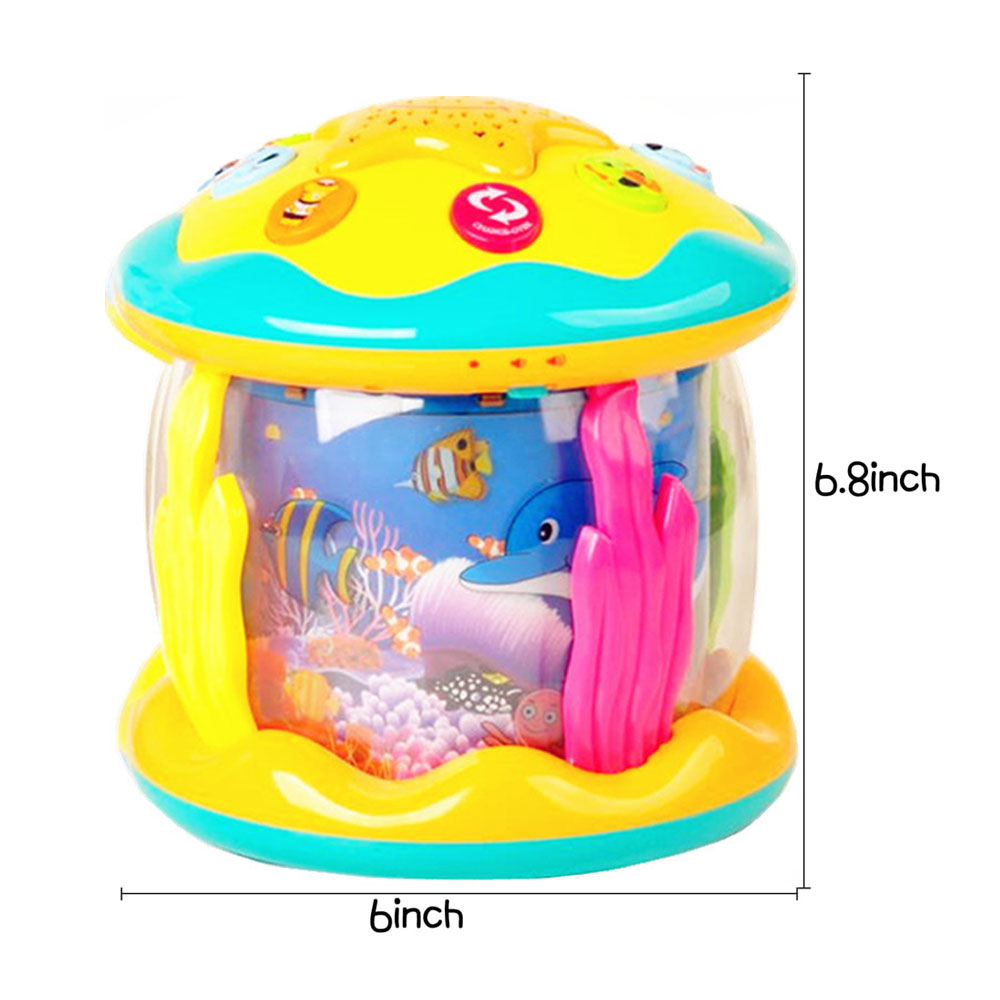 SNNROO Ocean Rotating Baby Musical Toys 4 in 1,Infant Night Light Up Toys,Tummy Time Crawling Toy, Early Educational Gift for Boy Girl Toddlers,Ideal for Birthday Christmas