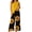 Yellow, variant on Costeam Womens Solid Color Pleated Sleeveless Top Sunflower Print Wide Leg Capri Pants Two Piece Set Hidden Side Pockets Relaxed Fit Lightweight Casual Coordinate Outfit