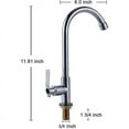 thumbnail image 3 of Grifo de agua fría solo con diseño de arco alto, acabado de acero inoxidable, material apto para uso alimentario sin plomo, válvula de cerámica duradera, anticorrosión, giro de 360 grados para, 3 of 5