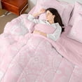 thumbnail image 4 of Homewish Retro Baroque Floral 7-Piece Twin Bedding Sets,Bohemain Theme Bedding Comforter Set,Pink White Sheet Sets For Girls,Ultra Soft Bedroom Decoration Reversible, 4 of 8