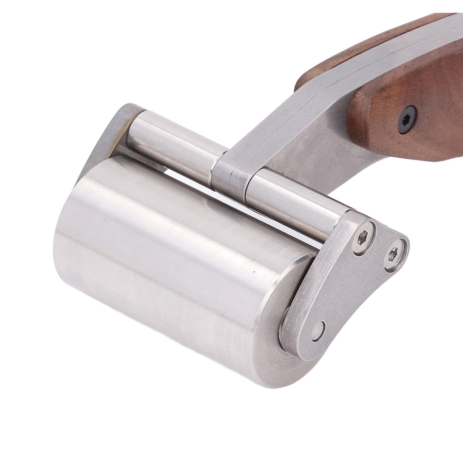 LAZIOEGR Leather Roller Stainless Steel Double Bearing Design Leather Press Edge Seam Roller Tool, Heavy Duty Crafting Accessory for Leather Gluing and Laminating, 7.48 inches / 19 cm Length