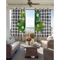thumbnail image 3 of Saint Patrick's Day Black Out Curtains 84 Inch Long for Living Room, Farmhouse Green Lucky Clovers Plaid Blackout Curtain Shade Thermal Insulated Window Curtains Grommet Drapes 42"x84" 2 Panels, 3 of 8