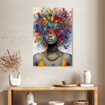 thumbnail image 2 of Elephant Stock Afro Pop Ii Wall Art - Vertical Canvas Wall Art - Living Room Wall Decor - Fashion And Beauty Canvas - Gray And Turquoise Decor - 24" x 36", 2 of 4