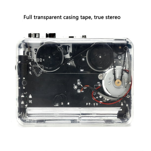 Lecteur de Cassette BeesClover enregistreur de bande Portable vers Mp3  coque transparente complète Type-c Port convertir la bande Walkman en CD 