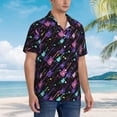 thumbnail image 5 of Fotbe Colorful Guitar Hawaiian Shirt for Men Unisex Summer Beach Casual Short Sleeve Cotton Linen Button Down Shirts-Small, 5 of 9