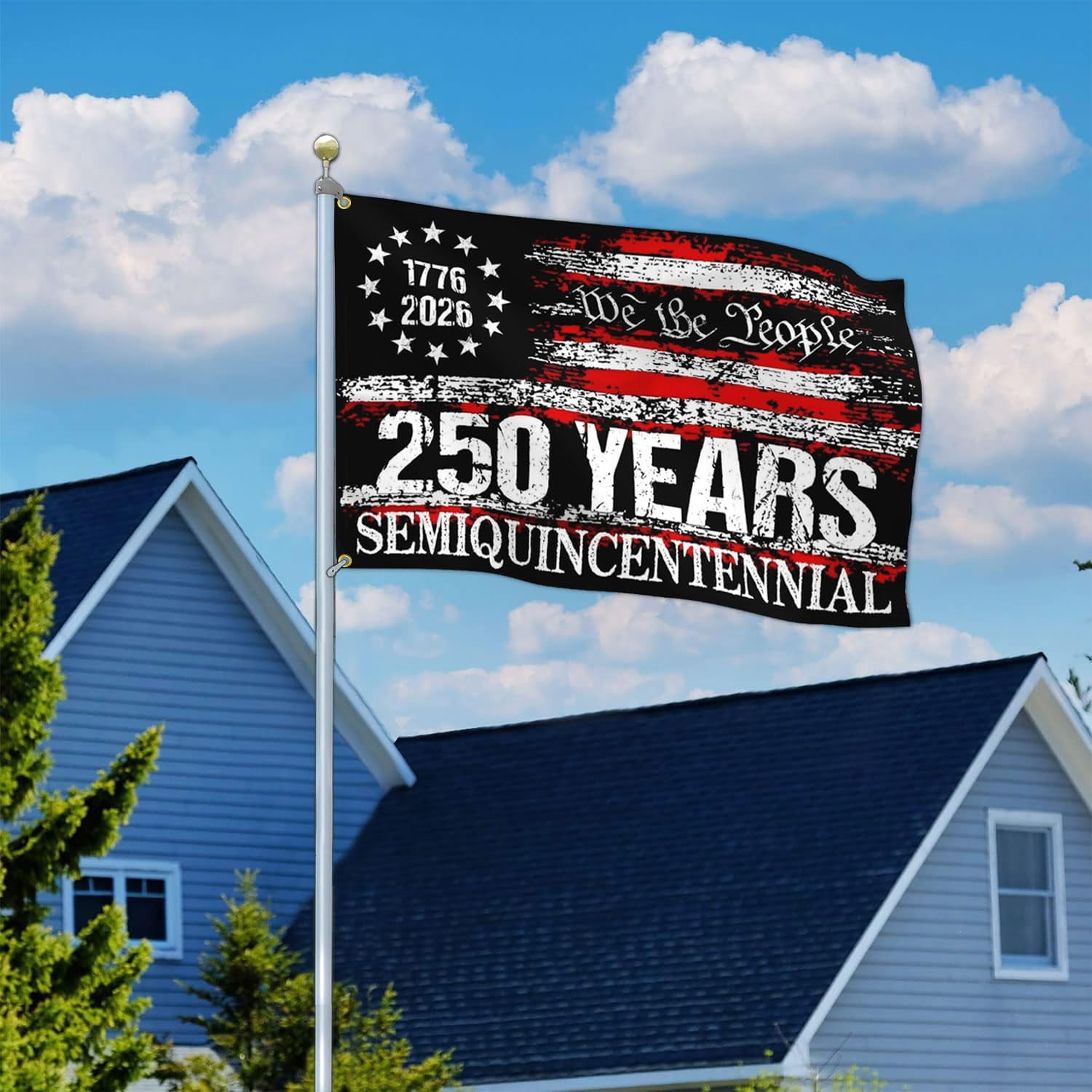 250 Year American Anniversary Flag Anniversary Usa Flag 3x5 Ft Outdoor We The People 1776 Yard Flags for Outside House Indoor Yard Patriotic Banner Decor