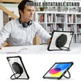 thumbnail image 4 of ELEHOLD Rotating Shockproof Case For Apple iPad 11th 10th Gen Full Body Protection Clear Rugged Cover, 360° Rotating Ring Hand Grip Stand, Nylon Shoulder Strap,Black, 4 of 8