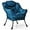 Navy, variant on DORTALA Modern Lazy Chair with Ottoman, Single Sofa Chair w/Side Pocket and Armrests, Soft Upholstered Modern Leisure Chairs Set, Suitable for Living Room, Bedroom, Beige