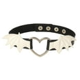 thumbnail image 1 of Gargantilla Collar Punk Cadena Joyería Cadena de Clavícula Amor Corazón Gargantilla Gótica Punk Steampunk Cuero PU para Halloween Cosplay Niña Fiesta blanco negro Yinane Collar Gargantilla, 1 of 8