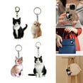 thumbnail image 2 of BELOWSYALER Set of 4 Elegant Cat Keychain Cat Keyring Bag Charm Keychain Set Portable Key Accessory Acrylic Texture for Animal Lover, 2 of 9