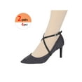thumbnail image 4 of INSPIRE CHIC Women's Detachable Crossed Belt Anti-Slip Heel Straps with Buckle Leather black One Size, 4 of 4