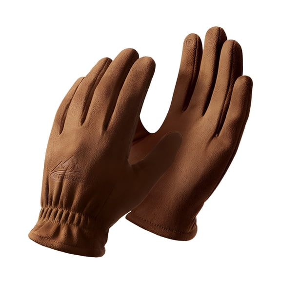 TELOLY 2026 New Men Winter Outdoor Riding Suede Gloves Windproof Thickened Warm with Top Brown Leather Gloves Men Xxl for Outdoor Activities, Cycling, Winter Sports, Hiking, Cold Weather Protection.