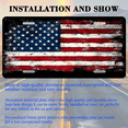 thumbnail image 3 of 1 Pcs 2D Flat License Plate Covers & Frames, Worn American Flag For Decorative Front, Waterproof For Decoration Aluminum License Plate Covers & Frames Cover For Men Women, 12" X 6", 3 of 7