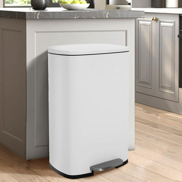 YRLLENSDAN 13 Gallon Kitchen Trash Can with Lid, Bathroom Stainless