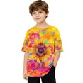 thumbnail image 5 of Girls Shirts Size 7-8 Crew Neck Kids Girls Short Sleeve Tee Shirts for Boys Floral Shirt for Kids Y2k Girls Tops Size 7-8 items, 5 of 9