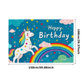 thumbnail image 3 of Colorful Unicorn Themed Happy Birthday Banner Background Backdrop Party Supplies Decorations for Birthday Parties Photography Props Kids Celebrations, 3 of 8