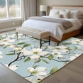 thumbnail image 5 of Summer Flower Area&nbsp;Rug 5x8ft Gardenia Floral Plant Modern Watercolor Non-Slip&nbsp;Washable Square&nbsp;Rugs Soft Felt Indoor Floor Mat for Bedroom Kitchen Living Room Bathroom, 5 of 9