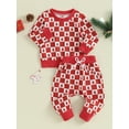 thumbnail image 2 of Toddler Baby Boy Christmas Outfit Long Sleeve Christmas Tree Print Sweatshirt Pants Sets Xmas Holiday Clothes, 2 of 7