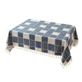 thumbnail image 2 of Cotton Linen Tablecloth - Rectangular Table Cover with Tassel, Washable Printed Decorative Table Cloth for Dining Table, Coffee Table, Kitchen, Living Room, Balcony, Farmhouse, Housewarming Gift, 2 of 7