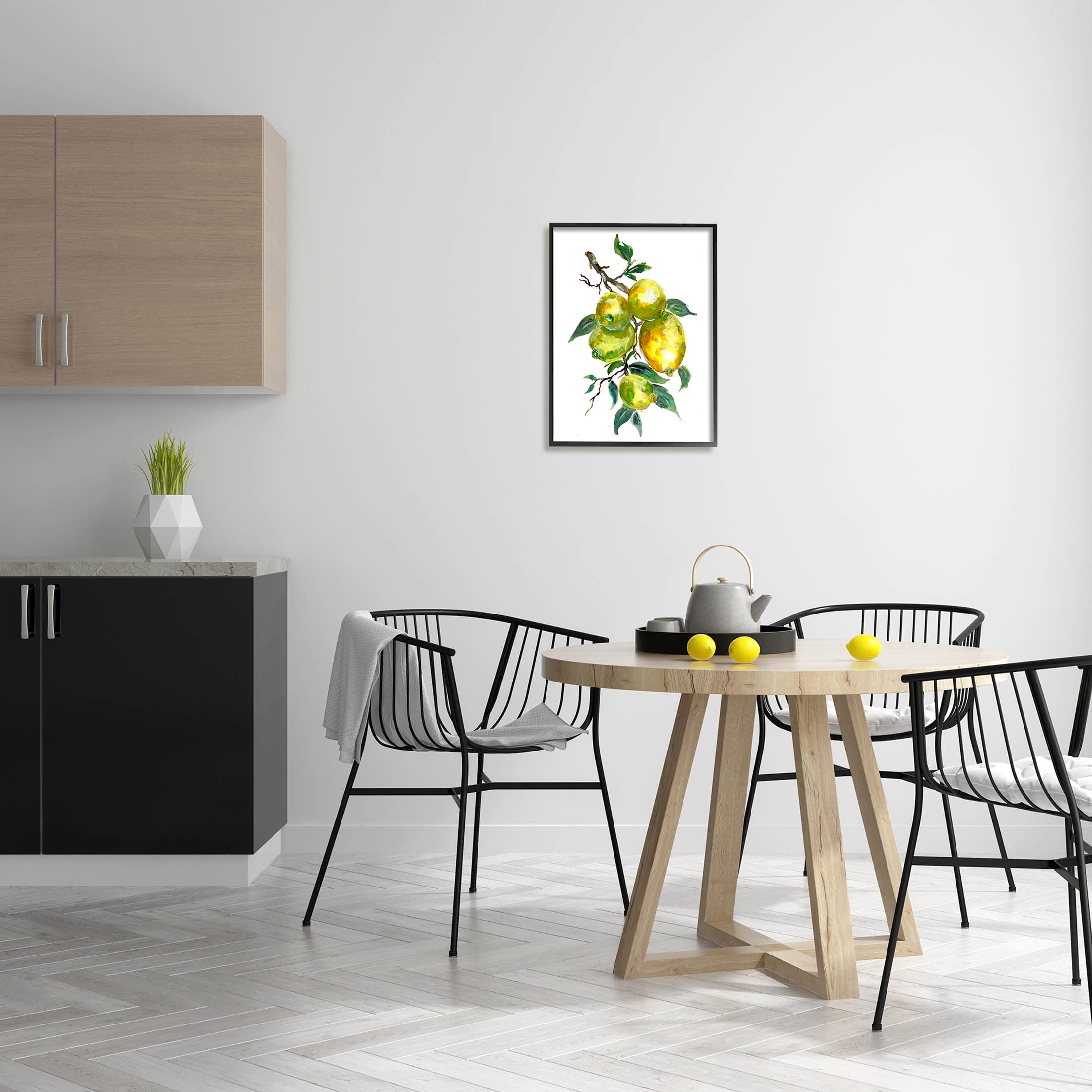 Lemon Citrus Fruit Tree Food & Beverage Graphic Art Black Framed Art Print Wall Art