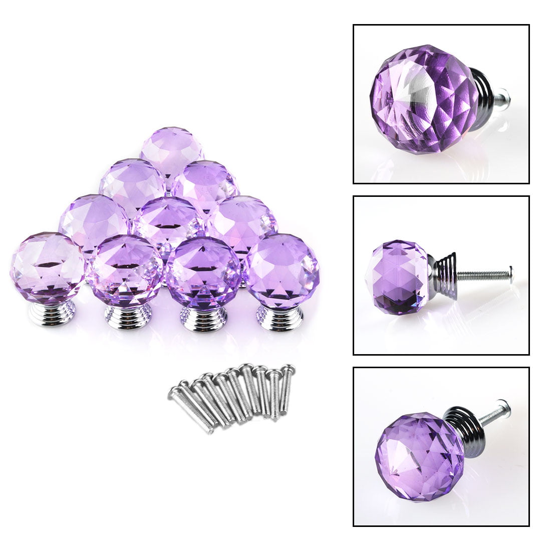 Diamond Crystal Glass Door Furniture Drawer Knobs Pullhandle