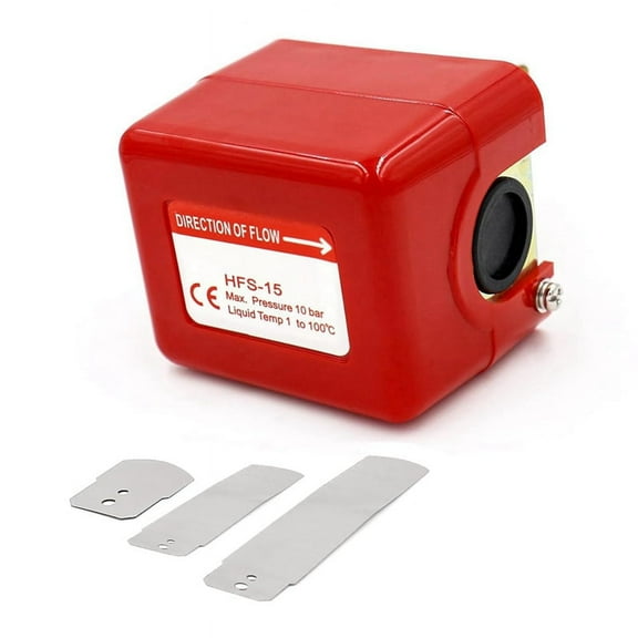 -15 Paddle Flow Control Switch 1/2Inch 250V AC SPDT Water Cooling System Flow Blade Type Water Flow Switch,1 * Paddle Flow Control Switch,Red