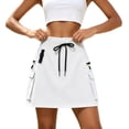 thumbnail image 2 of Sentmoon Mini Skirt High Waist Mini Skirts Active Solid Color with Zipper with Pockets Regular Fit Tennis Skirts for Work and Office 2XS-XL, 2 of 8