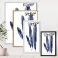 thumbnail image 4 of Designart 'Navy Blue Tropical Banana Leaves On White' Tropical Framed Canvas Wall Art Print, 4 of 5