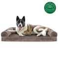thumbnail image 5 of FurHaven Pet Products Faux Fur & Velvet Cooling Gel Memory Foam Sofa-Style Pet Bed for Dogs & Cats - Driftwood Brown, Jumbo, 5 of 13