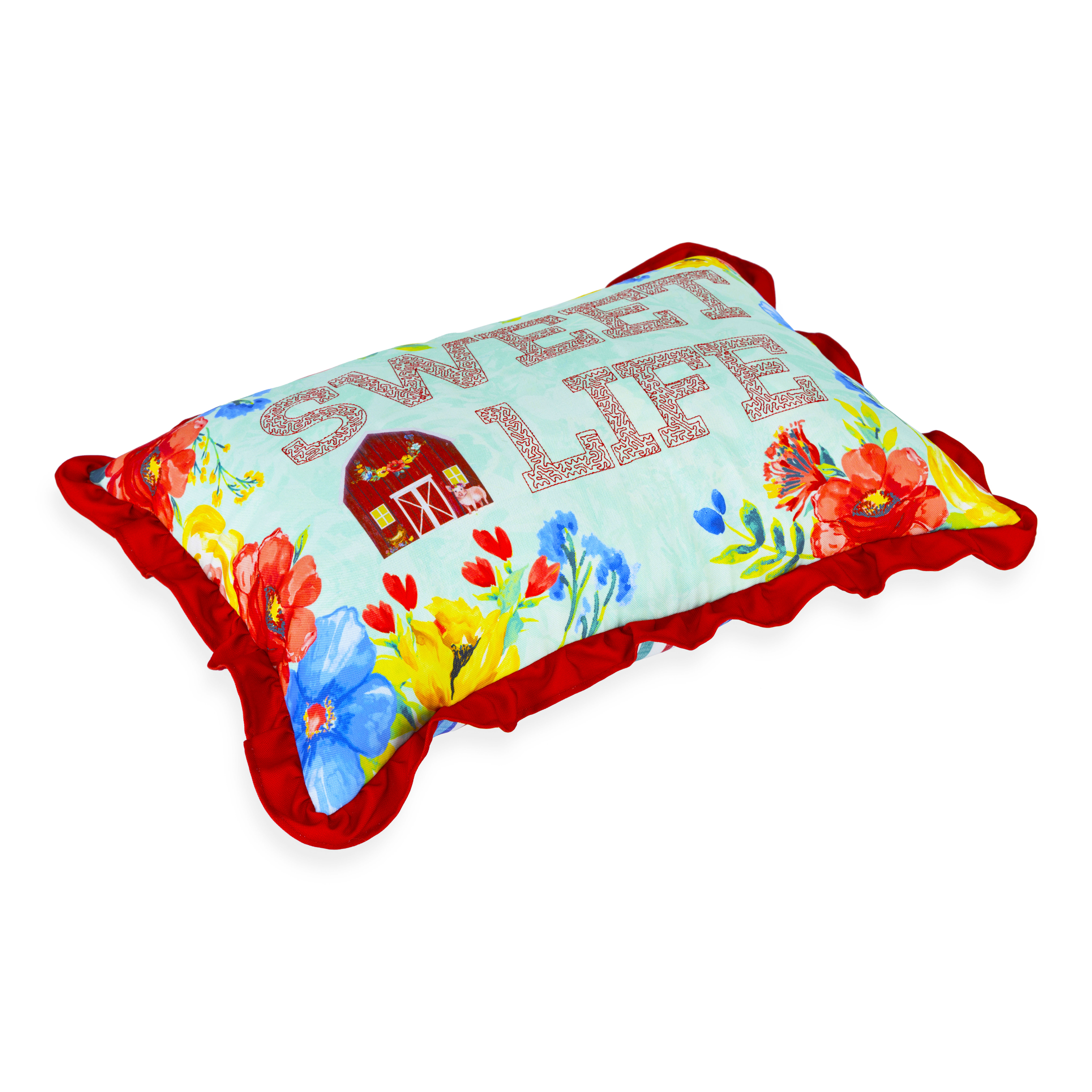 The Pioneer Woman Sweet Life Outdoor Rectangle Pillow, Multicolor, 14 in x 20 in
