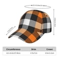 thumbnail image 2 of Sikiie Orange Plaid Unisex Vintage Washed Unstructured Baseball Cap Soft Cap Adjustable Unisex Baseball Hat Dad Hat, 2 of 6