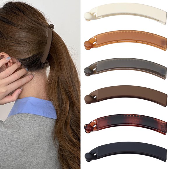 Paquete de 6 pinzas para el pelo de plátano pequeñas para mujer, pinzas de plátano antideslizantes para cabello fino y fino
