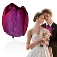 thumbnail image 2 of Artificial Silk Tulip Flower Heads,Hollow Flower Heads, Handmade DIY Artificial Flowers For Home Decoration Wedding Table Centerpieces,Home Wedding DIY Floral Arrangement Supplies,Purple-red, 2 of 9