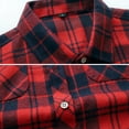 thumbnail image 5 of Donemore Men's Plaid Shirt Button Down Collar Two Pockets Casual Long Sleeve Top Comfortable Breathable Fit, 5 of 6