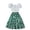 Green, variant on REDARER Girls Solid Color Puffy Sleeve Cute Blouse and Floral Long Skirt Set,7-8 Years