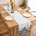 thumbnail image 3 of Boho Flowers Table Runner - 60 Inch Long, Kitchen Dining Table Runner Dresser Scarves, Bohemian Abstract Floral Vintage Wood Plank Farmhouse Decor for Coffee Tables Wedding Party Banquet, 3 of 8