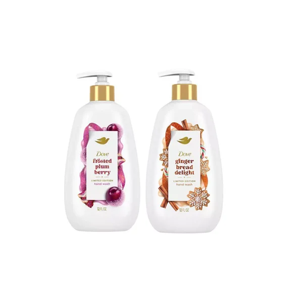 Dove Beauty Limited Edition Holiday Treat Liquid Hand Soap - Gingerbread Delight & Frosted Plum Berry - 2pk