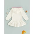 thumbnail image 4 of aturustex Little Girls Zip-Up Robe Towel Beachwear 1T-8T Toddler Baby Solid Basic Swim Coverups Hoodies Long Sleeve Wearable Blanket Hooded Beach Dresmwear for Summer Holiday Party Swim Pool, 4 of 7