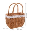 thumbnail image 5 of Wicker Handbag Woven Basket Purse for Women Top Handle Wedding Flower Girl Basket, 5 of 6