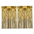 thumbnail image 2 of 2x Cortinas con flecos de aluminio brillante para decoración de fiestas, fondo para fotomatón Oro, 2 of 9