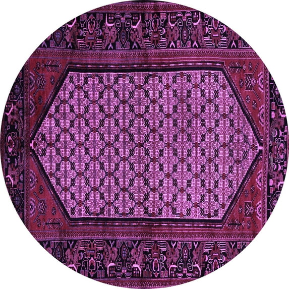 Ahgly Company Indoor Round Persian Purple Traditional Area Rugs, 8' Round