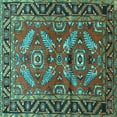 thumbnail image 1 of Ahgly Company Indoor Square Persian Turquoise Blue Traditional Area Rugs, 4' Square, 1 of 4